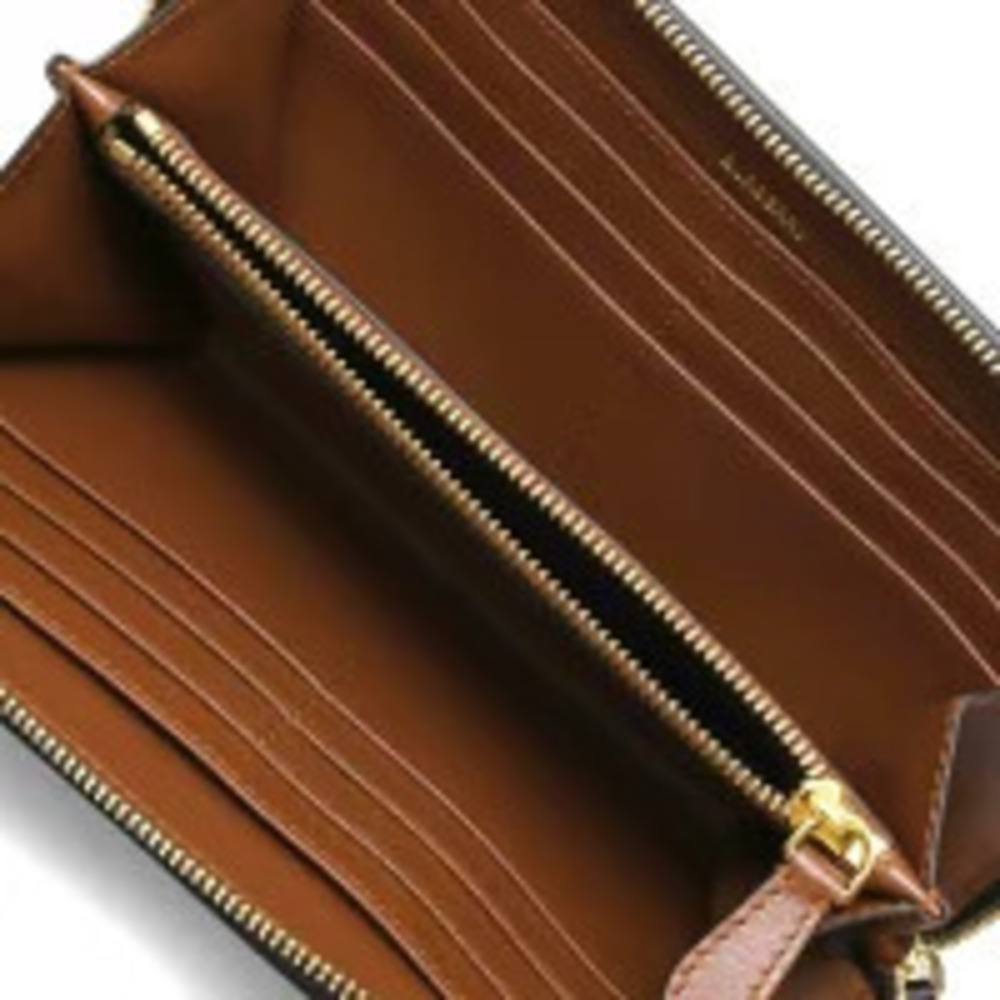Burberry Long Wallet IFR Check LS Black Beige Elmore Archive Black Tan